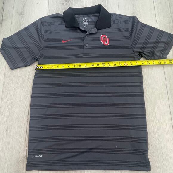 Nike Polo Dri-Fit Oklahoma Sooners Men’s Gray Striped Size Small - Picture 5 of 10